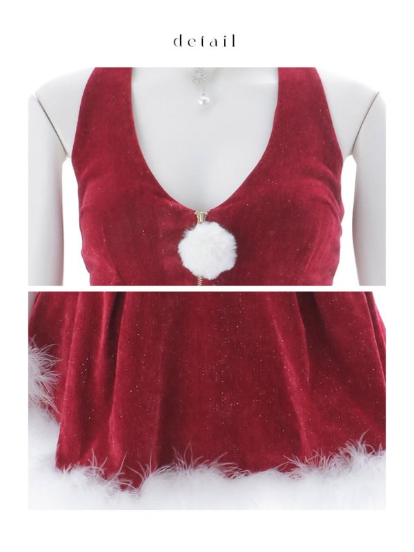 画像33: 【即日発送】【サンタ】ホルターネックジップセットアップサンタコスプレ【コスプレ6点セット】【XS-XLサイズ/2カラー】[OF03]