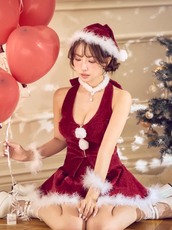 画像23: 【即日発送】【サンタ】ホルターネックジップセットアップサンタコスプレ【コスプレ6点セット】【XS-XLサイズ/2カラー】[OF03]