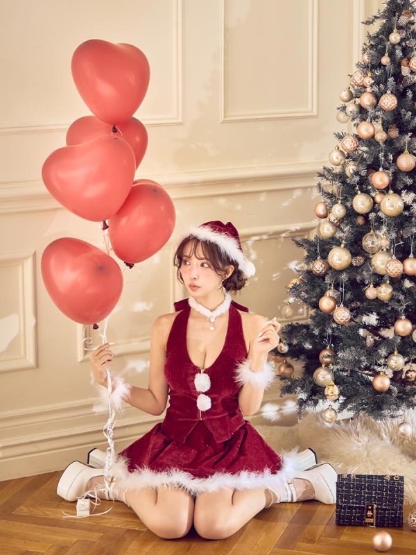 画像25: 【即日発送】【サンタ】ホルターネックジップセットアップサンタコスプレ【コスプレ6点セット】【XS-XLサイズ/2カラー】[OF04]