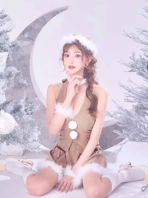 画像10: 【即日発送】【サンタ】ホルターネックジップセットアップサンタコスプレ【コスプレ6点セット】【XS-XLサイズ/2カラー】[OF03]