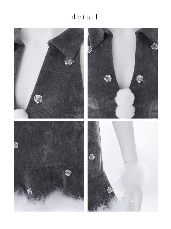 画像25: 【即日発送】【サンタ】スパンコールフラワーサンタコスプレ【コスプレ4点セット】【XS-Lサイズ/2カラー】[OF03]