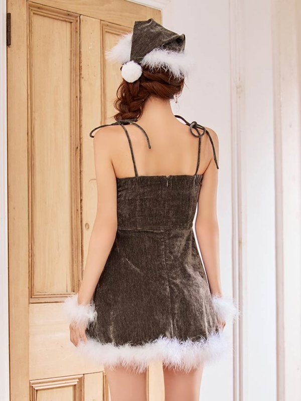 画像16: 【即日発送】【送料無料！】【サンタ】　紐リボンフレアビジューサンタコスプレ【コスプレ5点セット】【XS-Mサイズ/2カラー】[OF04]