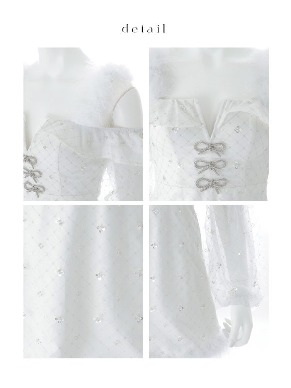 画像27: 【即日発送】【送料無料！】【サンタ】オフショルチュール袖リボンサンタコスプレ【コスプレ2点セット】【XS-Lサイズ/1カラー】[OF01]