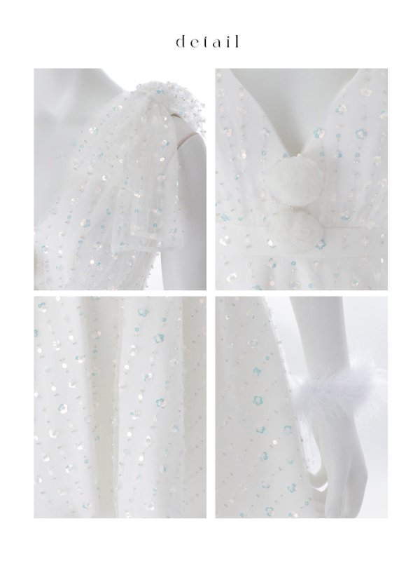 画像24: 【即日発送】【送料無料！】【サンタ】パールスパンコールレースフレアサンタコスプレ【コスプレ3点セット】【S-Lサイズ/1カラー】[OF01]