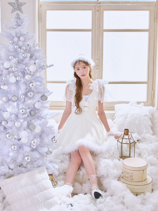 画像10: 【即日発送】【送料無料！】【サンタ】パールスパンコールレースフレアサンタコスプレ【コスプレ3点セット】【S-Lサイズ/1カラー】[OF01]