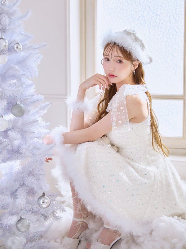 画像16: 【即日発送】【送料無料！】【サンタ】パールスパンコールレースフレアサンタコスプレ【コスプレ3点セット】【S-Lサイズ/1カラー】[OF01]