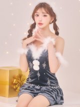 【ノベルティ】【予約 / 11月上旬発送予定】【送料無料！】【サンタ】　スノーフレークビジューフレアサンタコスプレ【コスプレ4点セット】【XS-Lサイズ/3カラー】[OF03]