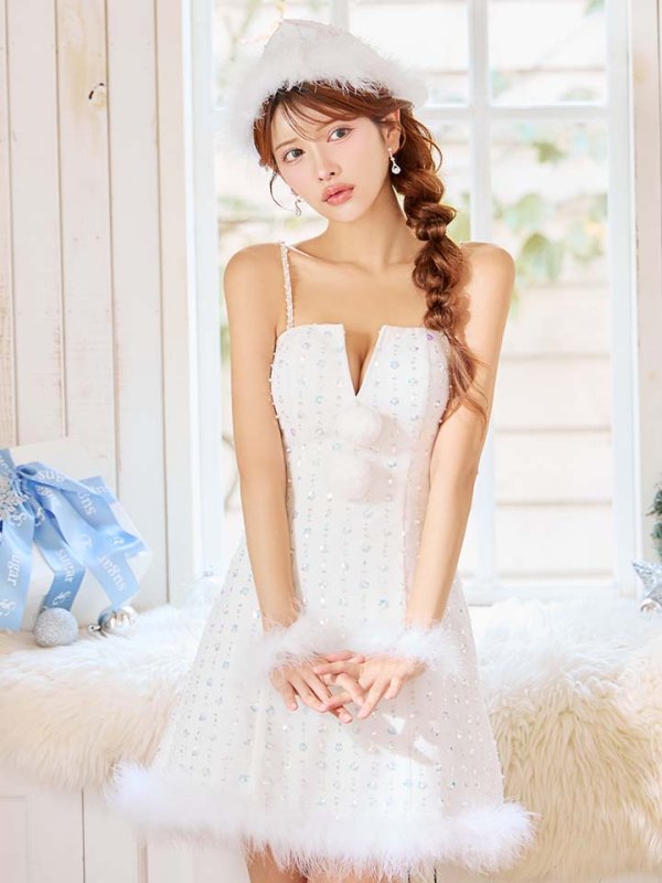 画像2: 【即日発送】【サンタ】キャミスパンコールサンタコスプレ【コスプレ5点セット】【XS-Mサイズ/1カラー】[OF03]