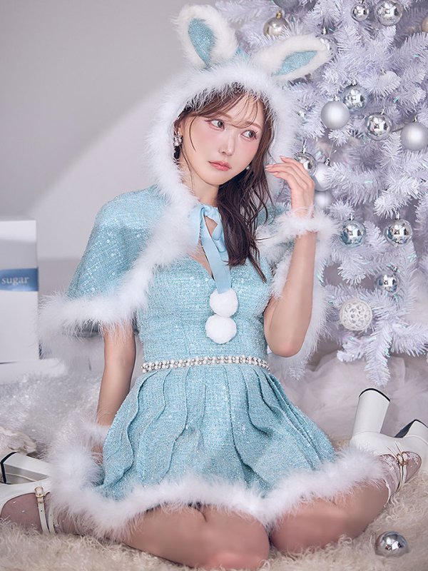 画像1: 【予約 / 11月下旬発送予定】【送料無料！】【サンタ】ウサ耳ケープ【Fサイズ/3カラー】[OF03]