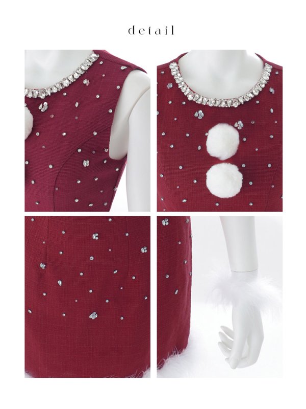 画像22: 【即日発送】【サンタ】ストーンビジューノースリーブタイトサンタコスプレ【コスプレ4点セット】【XS-Lサイズ/3カラー】[OF03]