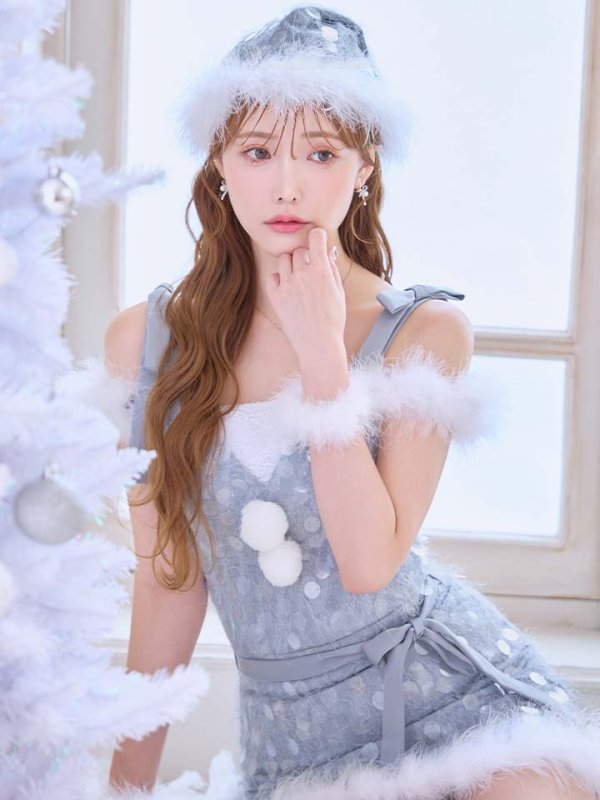 画像7: 【予約 / 12月上旬発送予定】【送料無料！】【サンタ】ラメニットリボンセットアップサンタコスプレ【コスプレ5点セット】【XS-Lサイズ/2カラー】[OF03]