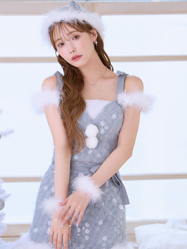 画像13: 【予約 / 12月上旬発送予定】【送料無料！】【サンタ】ラメニットリボンセットアップサンタコスプレ【コスプレ5点セット】【XS-Lサイズ/2カラー】[OF03]