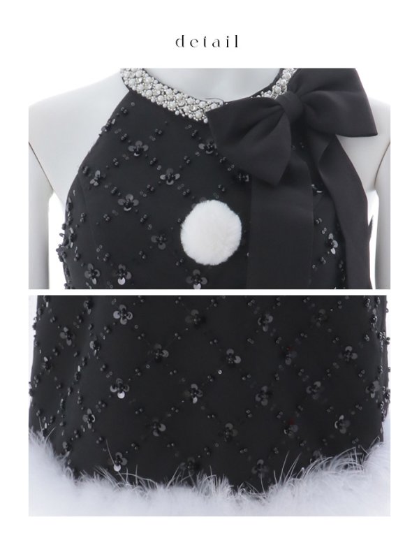 画像43: 【予約 / 11月中旬発送予定】【送料無料！】【サンタ】サイドリボンツイードビジューサンタコスプレ【コスプレ5点セット】【XS-Lサイズ/2カラー】[OF03]