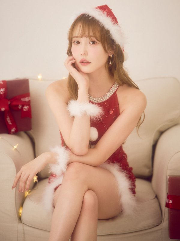 画像35: 【予約 / 11月中旬発送予定】【送料無料！】【サンタ】サイドリボンツイードビジューサンタコスプレ【コスプレ5点セット】【XS-Lサイズ/2カラー】[OF03]