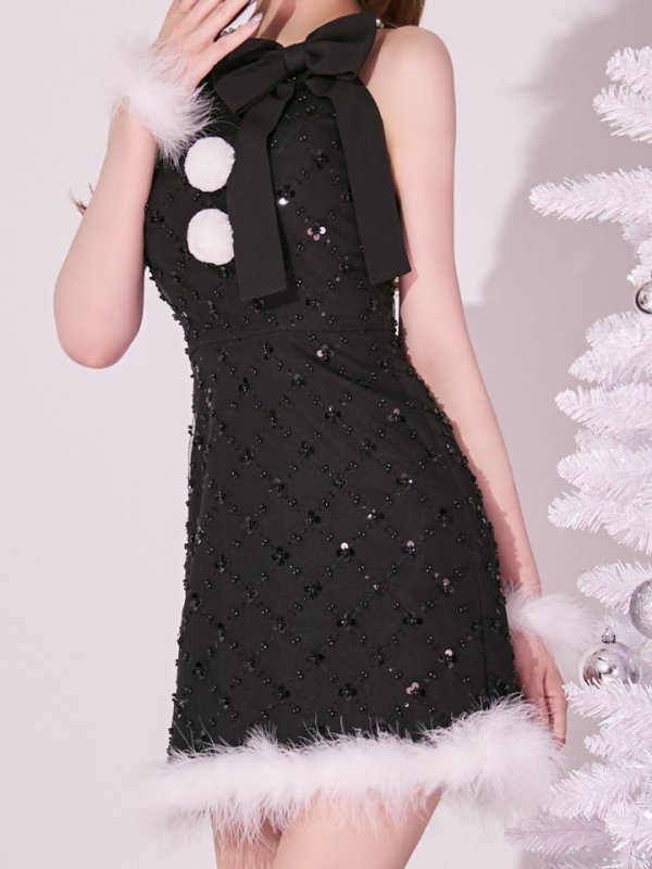 画像26: 【予約 / 11月中旬発送予定】【送料無料！】【サンタ】サイドリボンツイードビジューサンタコスプレ【コスプレ5点セット】【XS-Lサイズ/2カラー】[OF03]