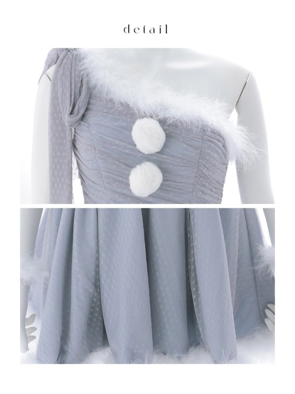 画像22: 【即日発送】【サンタ】ワンショルリボンドットチュールサンタコスプレ【コスプレ4点セット】【XS-Lサイズ/2カラー】[OF01]