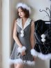 画像21: 【即日発送】【サンタ】ファー襟付きラメワンピサンタコスプレ【コスプレ4点セット】【S-Mサイズ/2カラー】[OF01] (21)