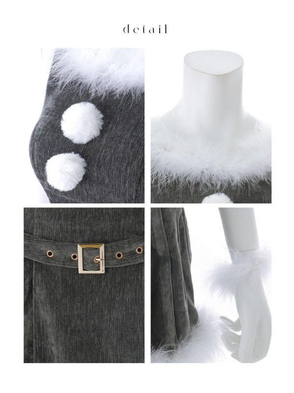 画像40: 【即日発送】【送料無料！】【サンタ】ベルト付きファーサンタコスプレ【コスプレ4点セット】[OF01/OF04]