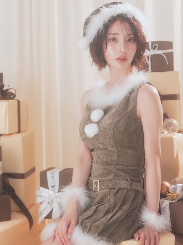 画像22: 【即日発送】【送料無料！】【サンタ】ベルト付きファーサンタコスプレ【コスプレ4点セット】【XS-XLサイズ/3カラー】[OF04/OF04]