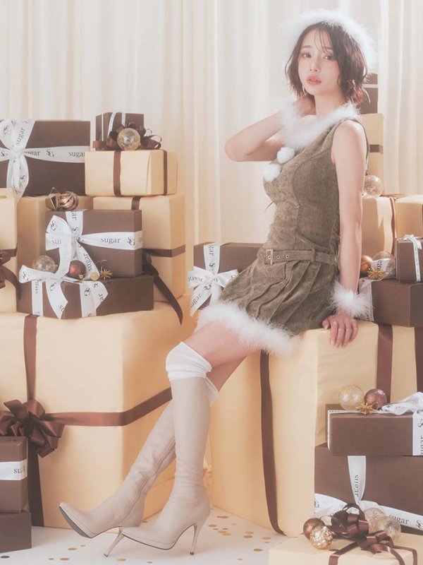 画像23: 【即日発送】【送料無料！】【サンタ】ベルト付きファーサンタコスプレ【コスプレ4点セット】【XS-XLサイズ/3カラー】[OF04/OF04]