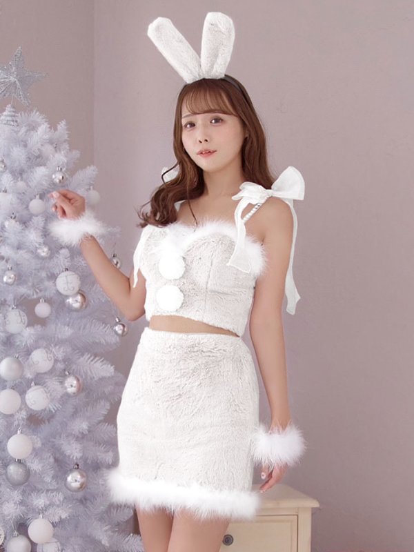 画像4: 【予約 / 11月下旬発送予定】【送料無料!】【サンタ】チュールリボンセットアップサンタコスプレ【コスプレ4点セット】【S-Mサイズ/2カラー】