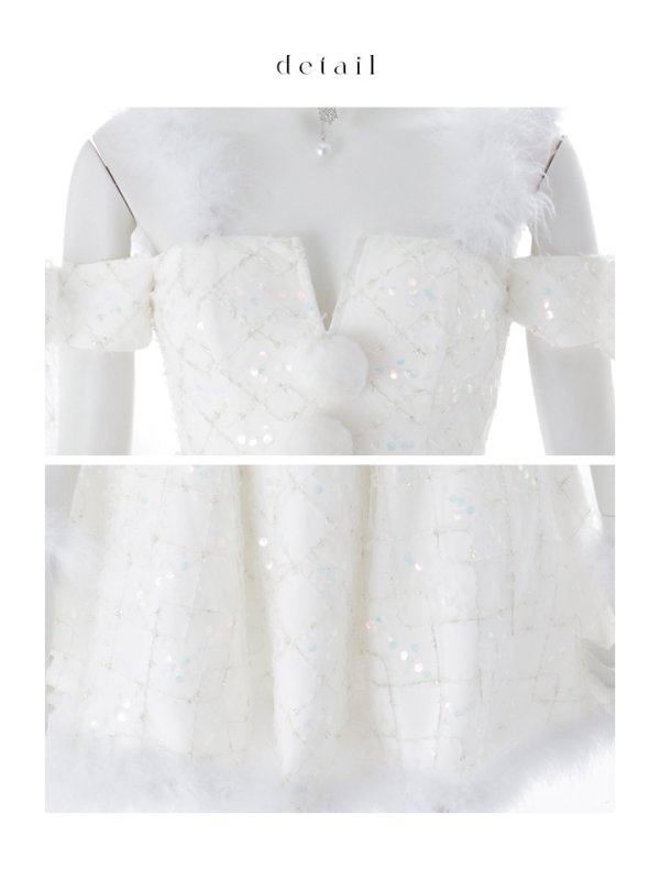 画像24: 【即日発送】【サンタ】ラメチュールオフショルリボンサンタコスプレ【コスプレ5点セット】【XS-Lサイズ/1カラー】[OF01]