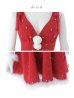 画像21: 【即日発送】【サンタ】ショルダーリボンビジューツイードフレアサンタコスプレ【コスプレ4点セット】【XS-XLサイズ/1カラー】[OF03] (21)