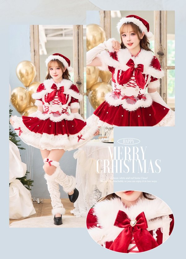 画像3: 【即日発送】【サンタ】ベルベットフルールパールサンタ【Malymoon/マリームーン】【コスプレ9点セット】【SM-MLサイズ/1カラー】[OF03]