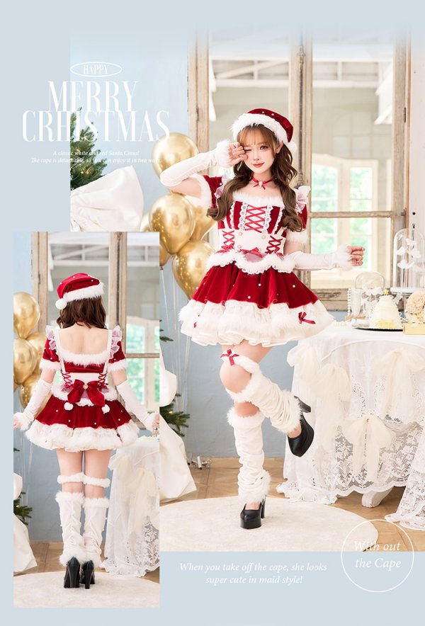 画像7: 【即日発送】【サンタ】ベルベットフルールパールサンタ【Malymoon/マリームーン】【コスプレ9点セット】【SM-MLサイズ/1カラー】[OF03]
