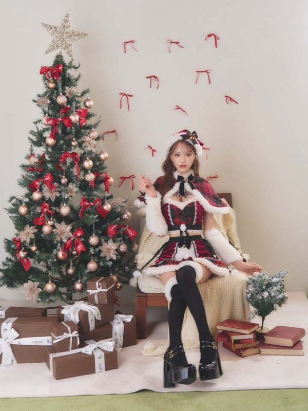 画像14: 【即日発送】【サンタ】ノエルドチェックケープサンタ【Malymoon/マリームーン】【コスプレ9点セット】【フリーサイズ/2カラー】[OF03]