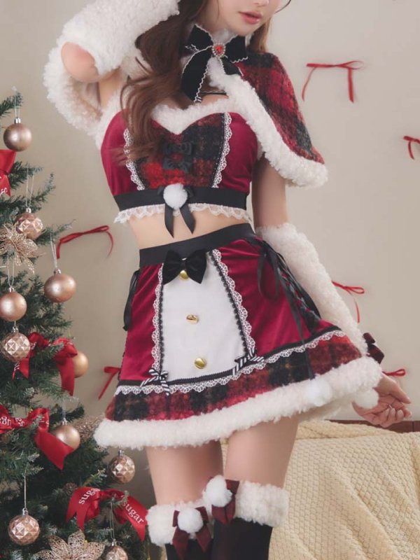 画像21: 【即日発送】【サンタ】ノエルドチェックケープサンタ【Malymoon/マリームーン】【コスプレ9点セット】【フリーサイズ/2カラー】[OF03]