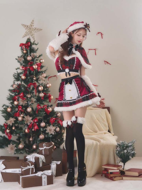 画像11: 【即日発送】【サンタ】ノエルドチェックケープサンタ【Malymoon/マリームーン】【コスプレ9点セット】【フリーサイズ/2カラー】[OF03]