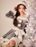 画像1: 【予約 / 10月下旬発送予定】【sugar nine サンタコス 4点セット】【XS-XLサイズ/8カラー】グリッターリボン2段フレアサンタコスプレ[YMT] (1)