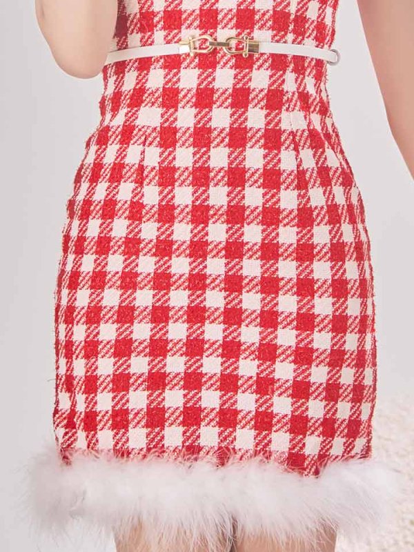 画像14: 【サンタコス 5点セット】【XS-XLサイズ/2カラー】ギンガムチェック タイトワンピースサンタコスプレ[YMT]