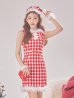 画像4: 【サンタコス 5点セット】【XS-XLサイズ/2カラー】ギンガムチェック タイトワンピースサンタコスプレ[YMT] (4)