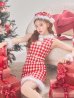 画像11: 【サンタコス 5点セット】【XS-XLサイズ/2カラー】ギンガムチェック タイトワンピースサンタコスプレ[YMT] (11)
