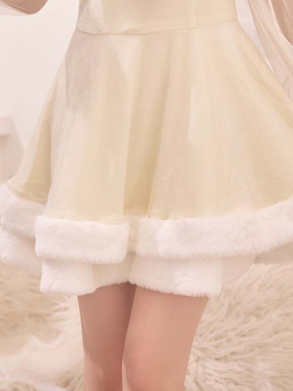 画像21: 【即日発送】【サンタコス 3点セット】【XS-XLサイズ/1カラー】オフショルダーシアーチュールフレアサンタコスプレ[OF01]