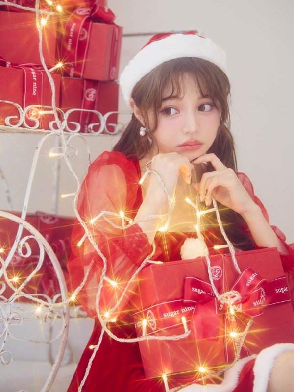 画像14: 【即日発送】【サンタコス 3点セット】【S-Lサイズ/1カラー】チュールシアーフレアサンタコスプレ[OF01]