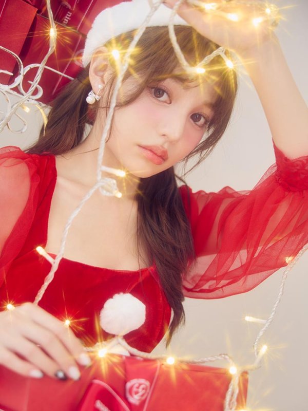 画像16: 【即日発送】【サンタコス 3点セット】【S-Lサイズ/1カラー】チュールシアーフレアサンタコスプレ[OF01]