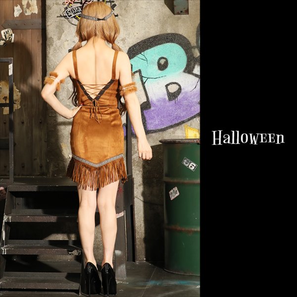 画像4: 【SALE!!】【即日発送】【ハロウィン4点セット】インディアンコスプレセット[HC02]