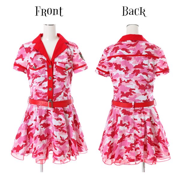画像9: 【SALE!!】【即日発送】ピンクアーミーワンピース【ハロウィンコスプレ3点セット】【S-XLサイズ/1カラー】（STEE06 W）[HC02]