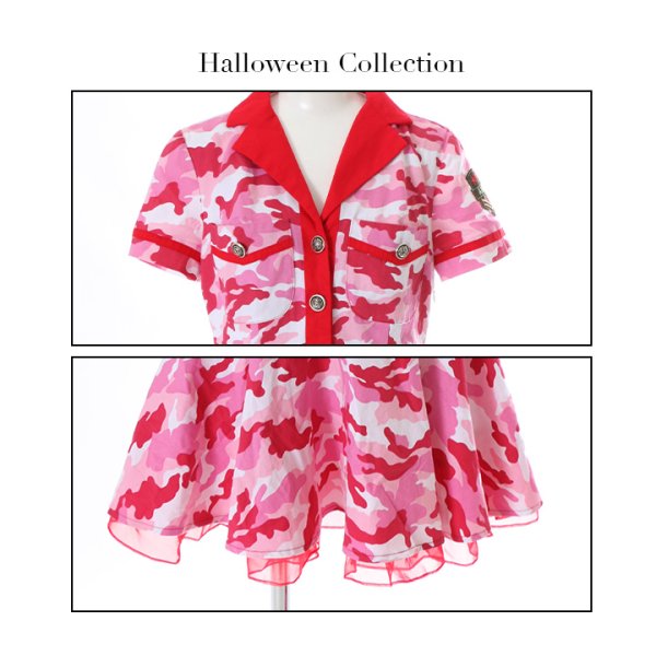 画像10: 【SALE!!】【即日発送】ピンクアーミーワンピース【ハロウィンコスプレ3点セット】【S-XLサイズ/1カラー】（STEE06 W）[HC02]