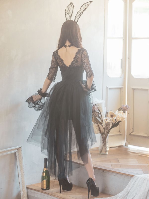 画像7: 【即日発送】ブラックバニーコスプレセット【sugar nineハロウィンコスプレ4点セット】 【S-XLサイズ/1カラー】[HC03]