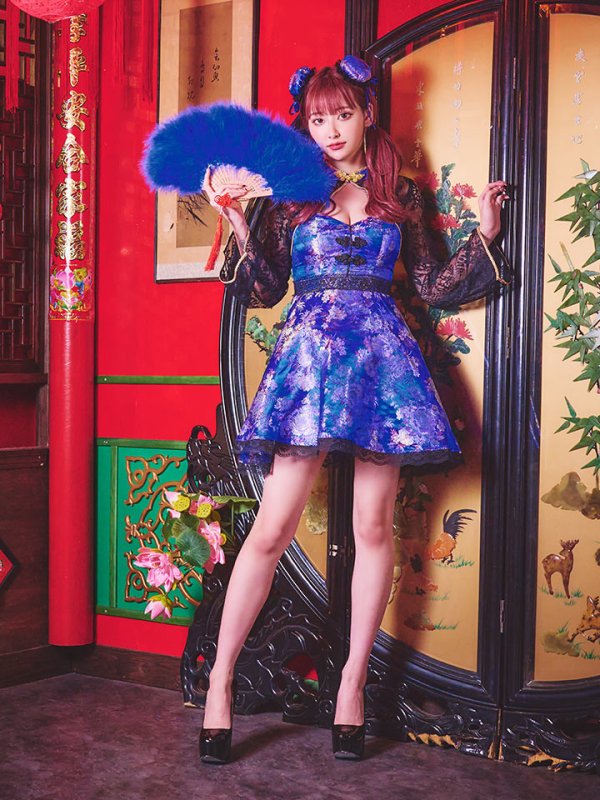 画像6: 【即日発送】フレアチャイナ服ドレスコスプレセット【sugar nineハロウィンコスプレ2点セット】【4サイズ/2カラー】(SE01YN)【OF01】