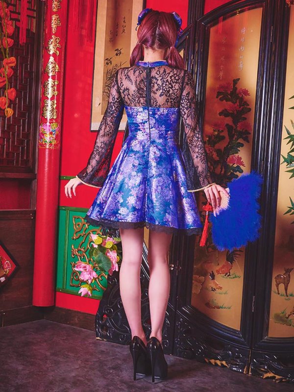 画像8: 【即日発送】フレアチャイナ服ドレスコスプレセット【sugar nineハロウィンコスプレ2点セット】【4サイズ/2カラー】(SE01YN)【OF01】