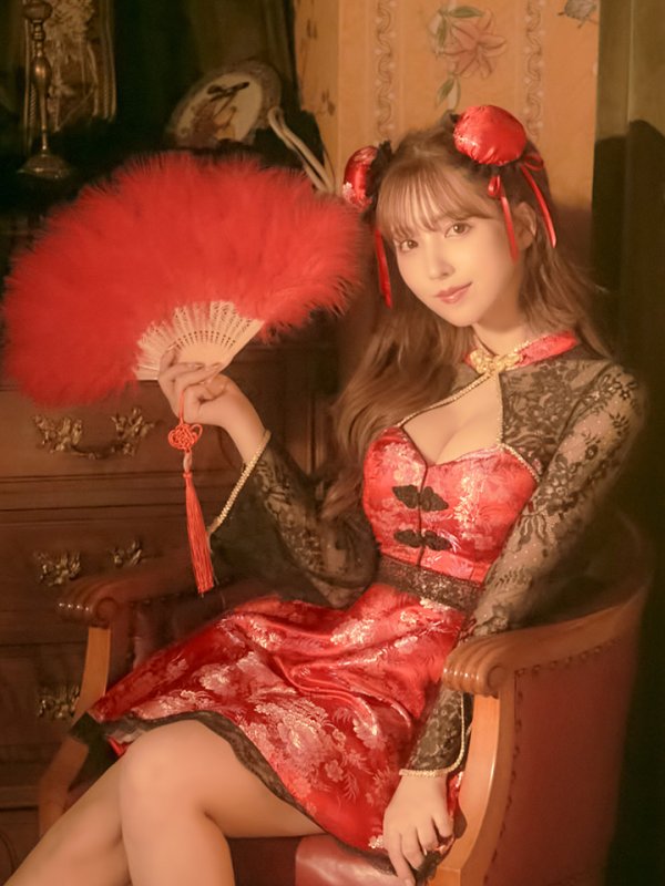 画像5: 【即日発送】フレアチャイナ服ドレスコスプレセット【sugar nineハロウィンコスプレ2点セット】【4サイズ/2カラー】(SE01YN)【OF01】