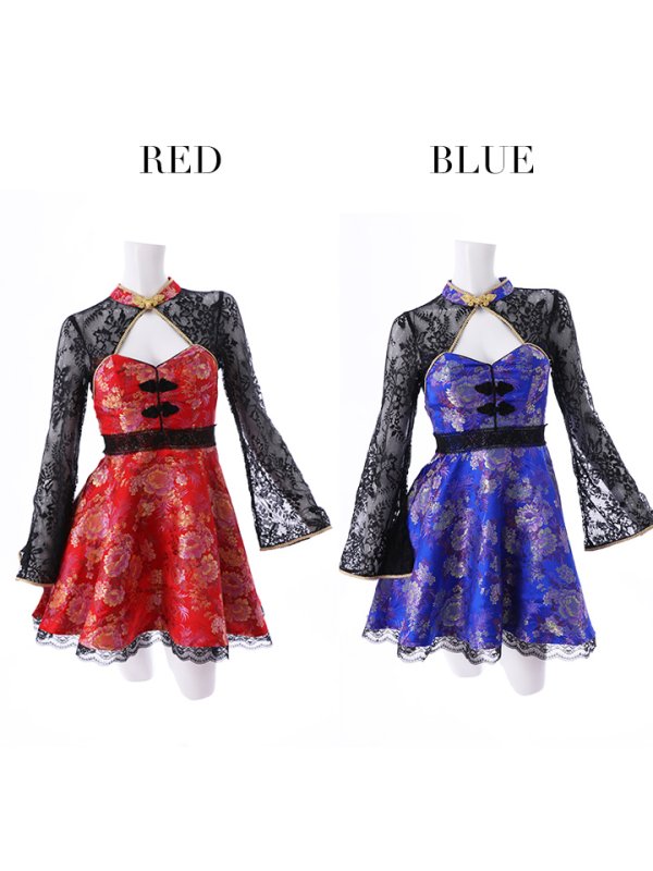 画像16: 【即日発送】フレアチャイナ服ドレスコスプレセット【sugar nineハロウィンコスプレ2点セット】【4サイズ/2カラー】(SE01YN)【OF01】