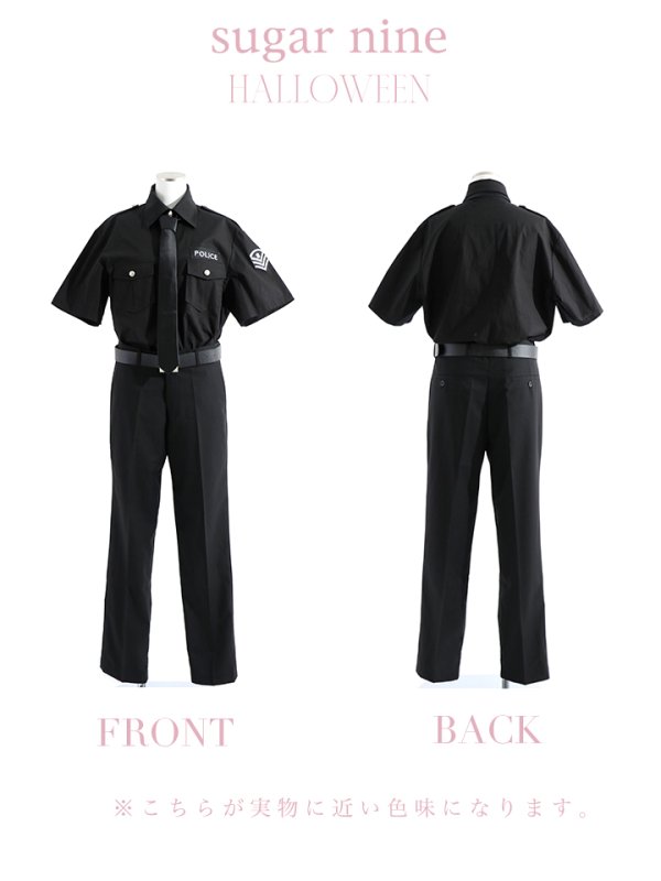 画像18: 【即日発送】【ハロウィン】 メンズブラックポリス【コスプレ5点セット】【M-XLサイズ/1カラー】[HC03-Bsv]