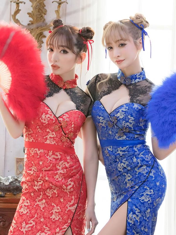 画像7: 【即日発送】ロングスカートチャイナ服ドレスコスプレセット【ハロウィンコスプレ2点セット】【4サイズ/2カラー】(SE01YN)【OF01】