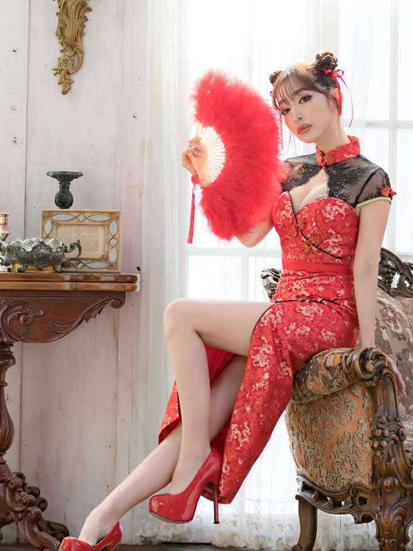 画像15: 【即日発送】ロングスカートチャイナ服ドレスコスプレセット【ハロウィンコスプレ2点セット】【4サイズ/2カラー】(SE01YN)【OF01】